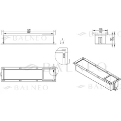 Balneo - range-papier toilette mural encastré WALL-BOX PAPER 3 Gun Metal gris - compartiment de salle de bain intégré dans le mur