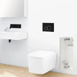 Balneo Armoire encastrée pour brosse WC gauche verre blanc 68,2cm