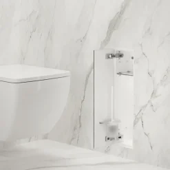 Balneo Armoire encastrée pour brosse WC gauche verre blanc 68,2cm