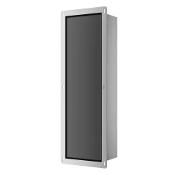 Balneo Armoire encastrée pour brosse WC gauche verre noir 68,2 cm
