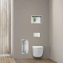 Balneo Armoire encastrée sous carrelage pour brosse WC gauche 68,2cm