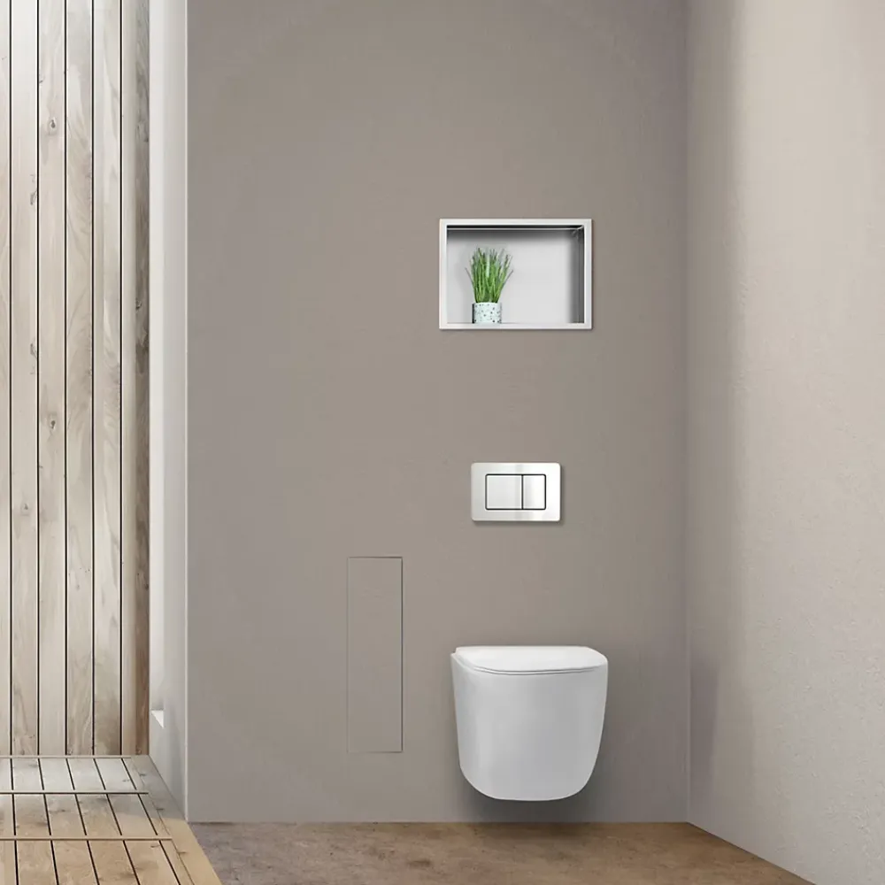 Balneo Armoire encastrée sous carrelage pour brosse WC gauche 68,2cm