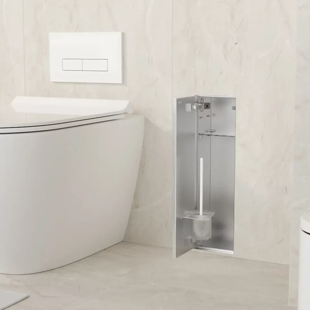 Balneo Armoire encastrée sous carrelage pour brosse WC gauche 68,2cm