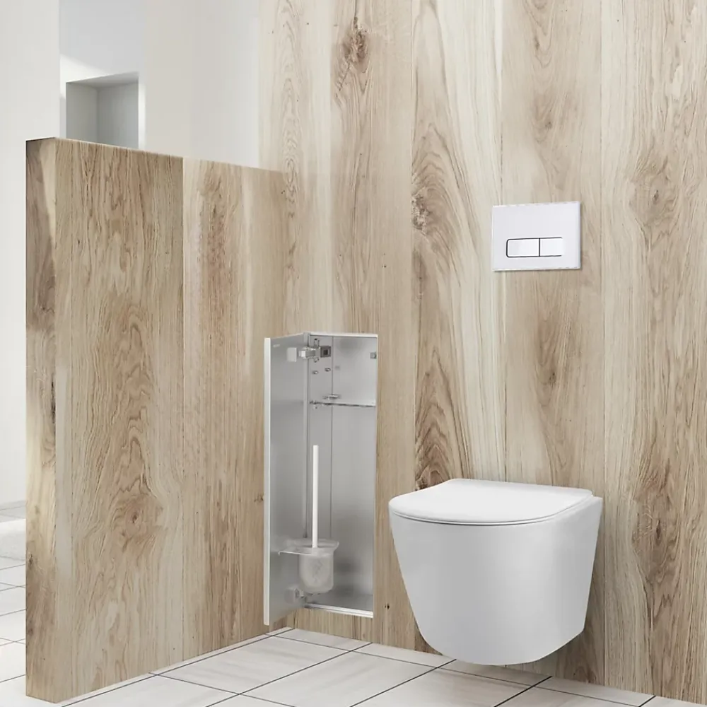 Balneo Armoire encastrée sous carrelage pour brosse WC gauche 68,2cm