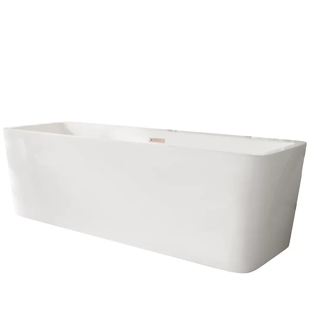 Balneo Baignoire autoportante 170x80cm, rectangulaire, accessoires cuivre, Acrylique thermoformé 3.5mm, avec pieds réglables, ROMA