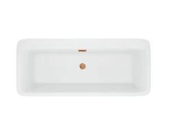 Balneo Baignoire autoportante 170x80cm, rectangulaire, accessoires cuivre, Acrylique thermoformé 3.5mm, avec pieds réglables, ROMA