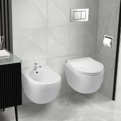 Balneo Bidet suspendu, sans bride bau, Ceramique, Blanc, ASOX