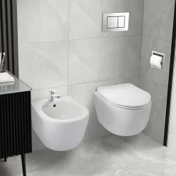 Bidet|Balneo Bidet suspendu, sans bride bau, Ceramique, Blanc, AROX