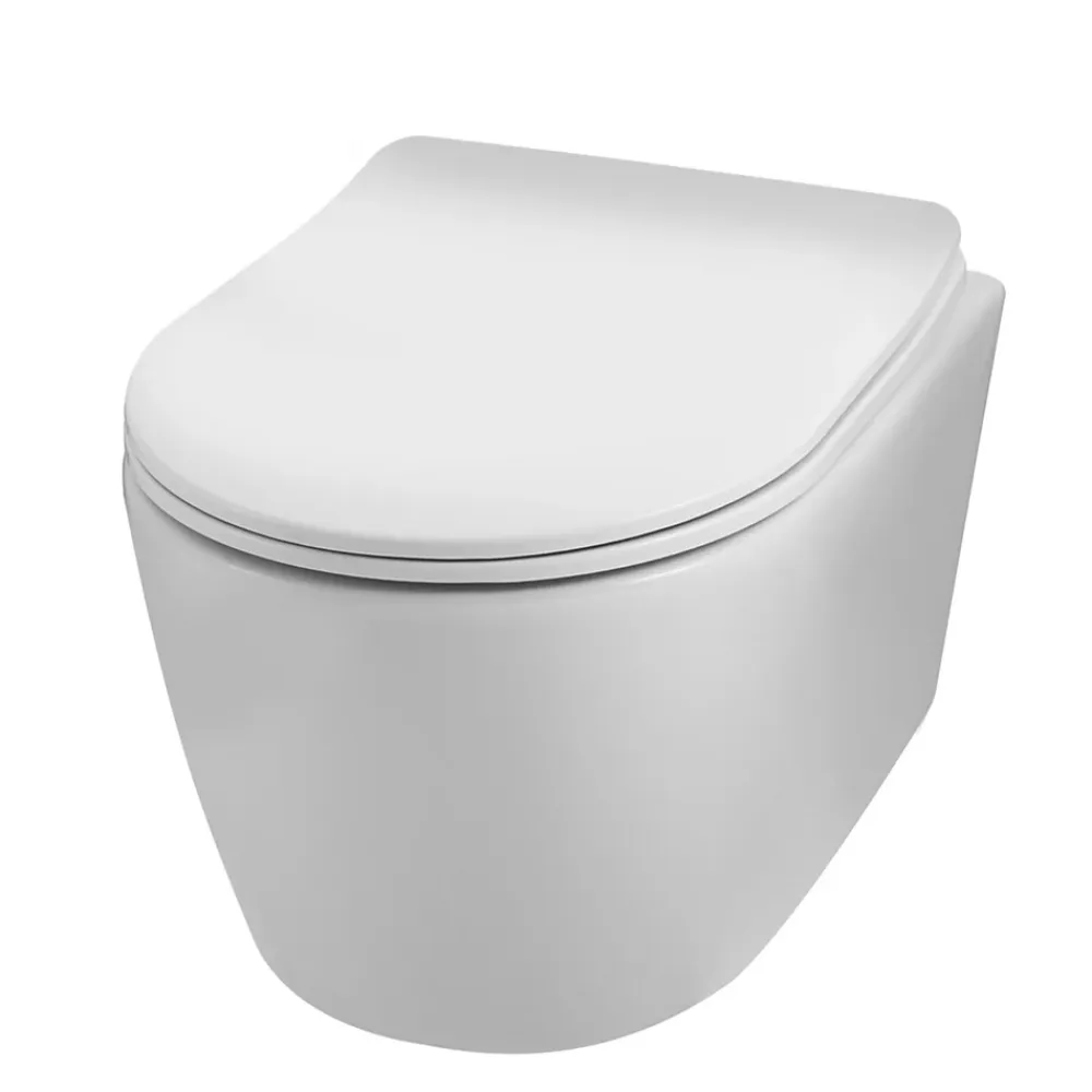 Balneo Cuvette WC suspendue LUXA blanche Tornado avec abattant à fermeture ralentie
