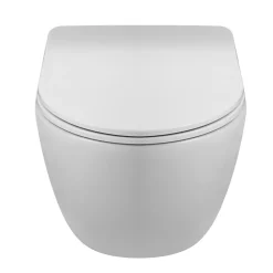 Wc Suspendu|Balneo Cuvette WC suspendue LUNA blanche Tornado avec abattant à fermeture ralentie