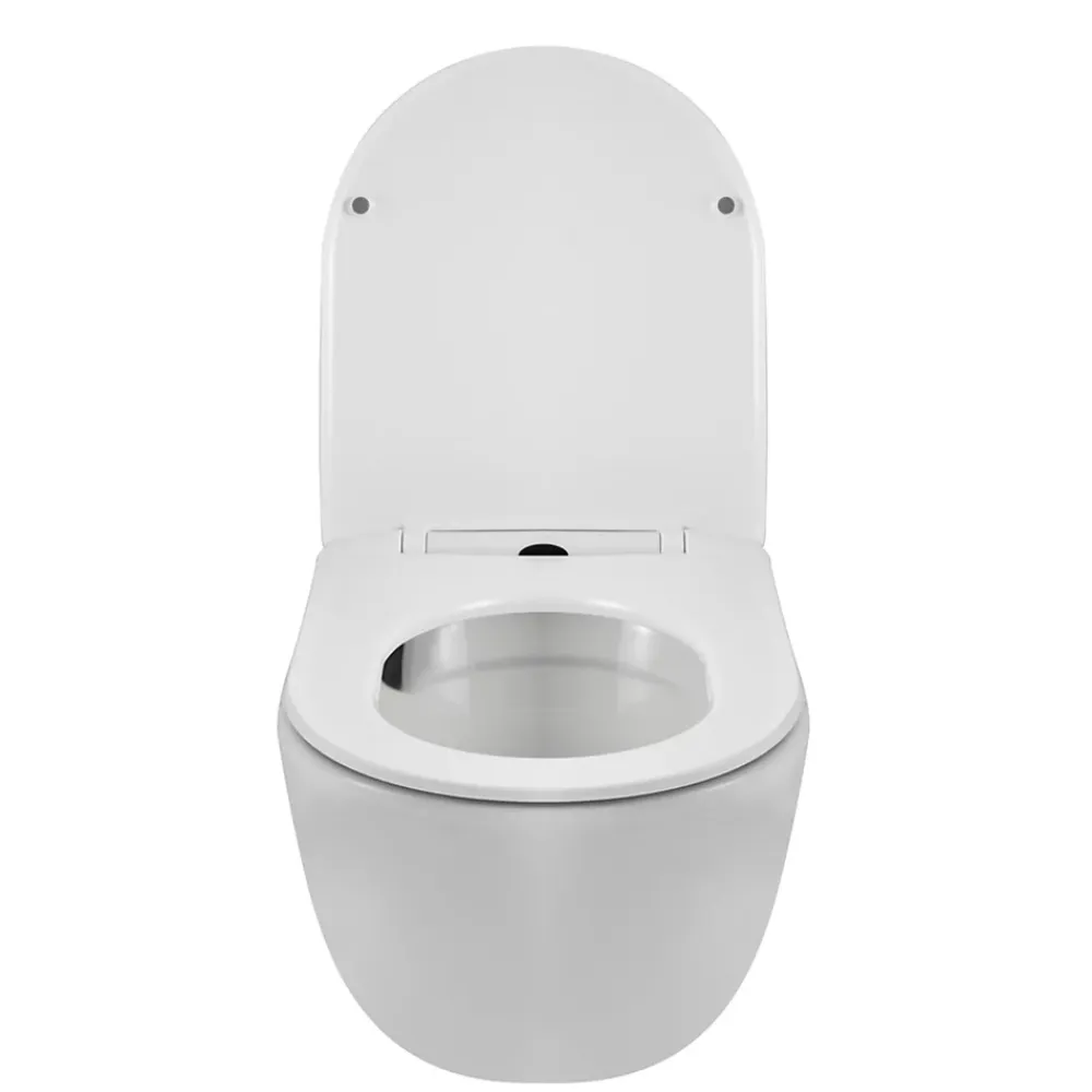 Wc Suspendu|Balneo Cuvette WC suspendue LUNA blanche Tornado avec abattant à fermeture ralentie