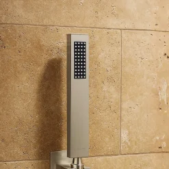 Pommeau De Douche, Flexible Et Barre De Douche|Balneo Douchette argent brossé en acier inoxydable au design moderne CASCADE