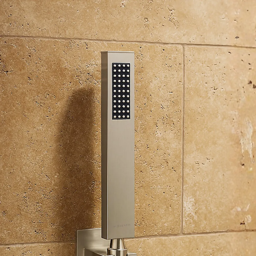 Pommeau De Douche, Flexible Et Barre De Douche|Balneo Douchette argent brossé en acier inoxydable au design moderne CASCADE