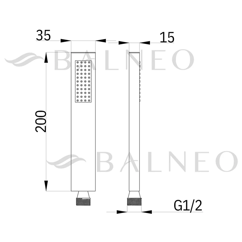 Pommeau De Douche, Flexible Et Barre De Douche|Balneo Douchette argent brossé en acier inoxydable au design moderne CASCADE