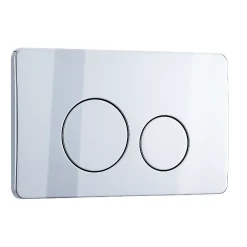 Wc Suspendu|Balneo Plaque de commande WC OXO chrome - plaque encastrée pour bâti-support - double touche 2 fonctions