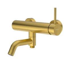 Robinet De Baignoire|Balneo Robinet de baignoire or Acier inoxydable - Mitigeur mural pour baignoire CASCADE