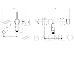 Robinet De Baignoire|Balneo Robinet de baignoire or Acier inoxydable - Mitigeur mural pour baignoire CASCADE