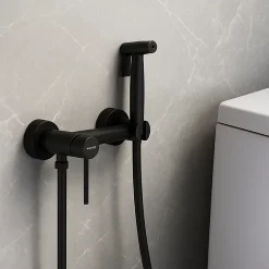 Robinet De Bidet|Balneo Robinet de bidet noir Acier inoxydable - Mitigeur de bidet CASCADE