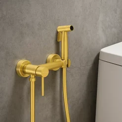 Robinet De Bidet|Balneo Robinet de bidet or Acier inoxydable - Mitigeur de bidet CASCADE
