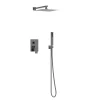 Balneo Système de douche avec pommeau de pluie GUN METAL gris foncé Acier inoxydable - Mitigeur de douche avec douchette CASCADE