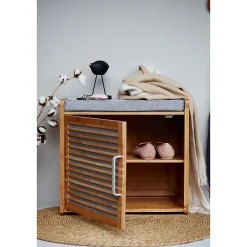 Etagère Salle De Bains|Wenko Banc armoire de salle de bain en bambou Bahari