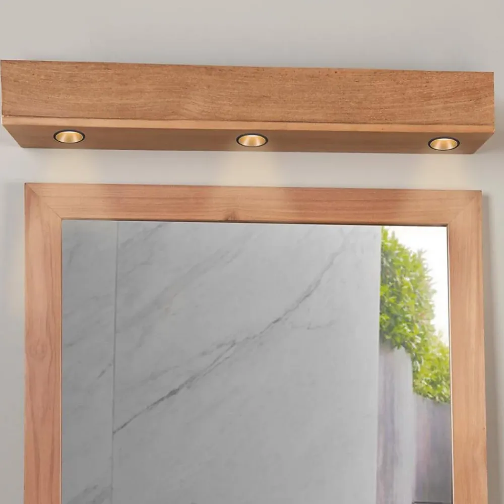 Miroir Simple|Wanda Collection Bandeau lumineux en teck pour spots 70 cm