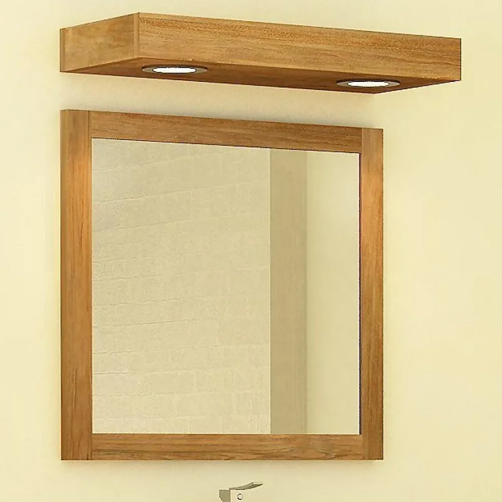 Miroir Simple|Wanda Collection Bandeau lumineux en teck pour spots 70 cm