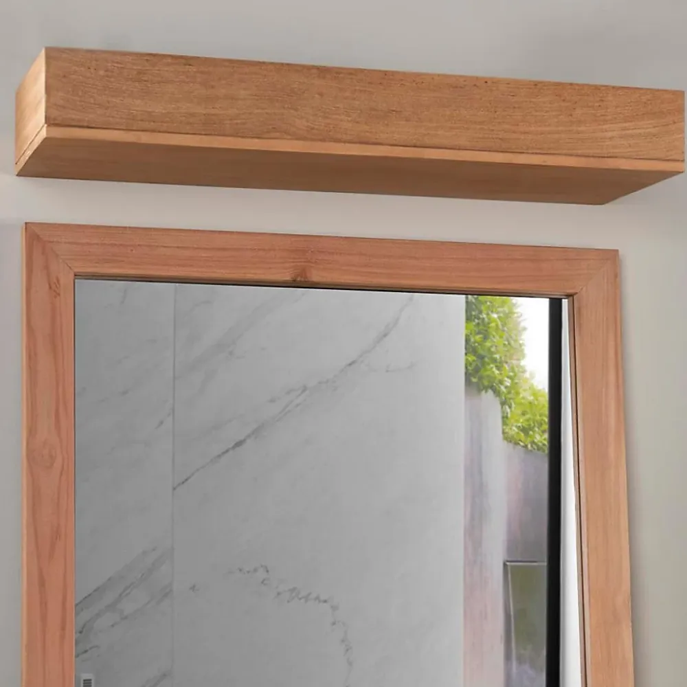 Miroir Simple|Wanda Collection Bandeau lumineux en teck pour spots 70 cm