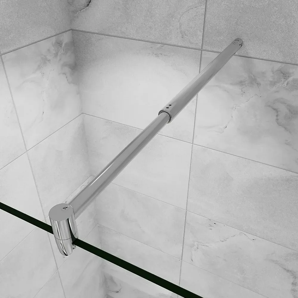 Pommeau De Douche, Flexible Et Barre De Douche|AICA Sanitaire Barre cylindrique stabilisatrice 70-120 cm alu chrome - Verre 6-10 mm