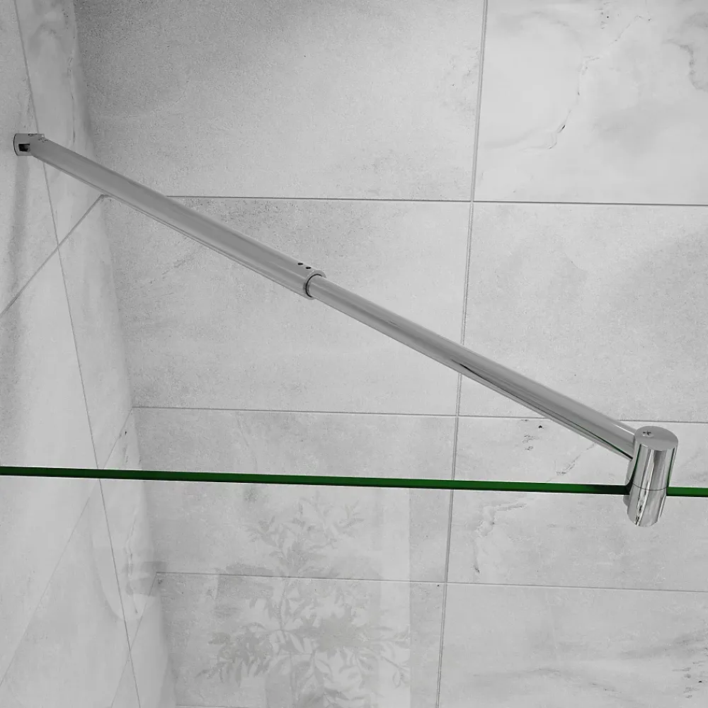 Pommeau De Douche, Flexible Et Barre De Douche|AICA Sanitaire Barre cylindrique stabilisatrice 70-120 cm alu chrome - Verre 6-10 mm