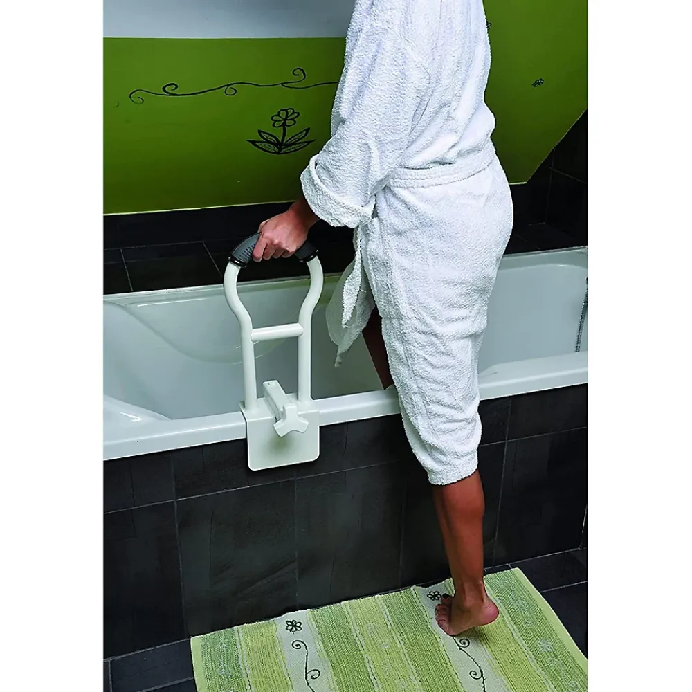Barre D'Appui|Generique Barre d'Accès au Bain Sécurit - Identités 812093, Large Prise Antidérapante - se Fixe sur Rebord de Baignoire