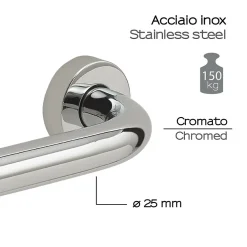 Barre D'Appui|Kiamami Valentina Barre D'appui Accessible En Acier Chromé Pour Salle De Bain Par