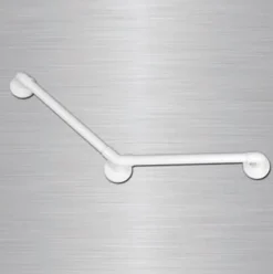 AKW Barre d'appui blanche haute résistance lisse coudée 135 degrés Série 11900 - Barre de maintien - 300 x 300 mm - Blanc