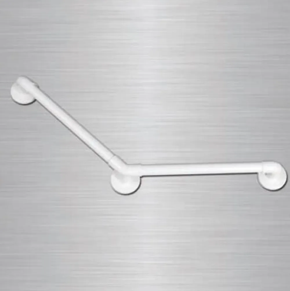 AKW Barre d'appui blanche haute résistance lisse coudée 135 degrés Série 11900 - Barre de maintien - 300 x 300 mm - Blanc