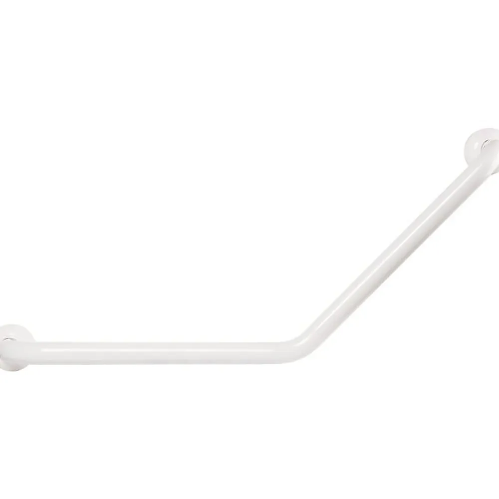 Barre D'Appui|Pellet Barre d'appui coudée à 135 degrés - 400 x 400 mm - Diamètre 30 mm - aluminium époxy blanc - ASC