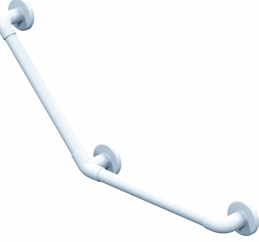 Barre D'Appui|AKW Barre d'appui coudée 135 degrés - 3 points de fixation - 450 x 450 mm - Charge maximale : 190 kg