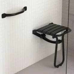 Godonnier Barre d'appui droite en acier noir mat Essentiels Plus 69,3 cm