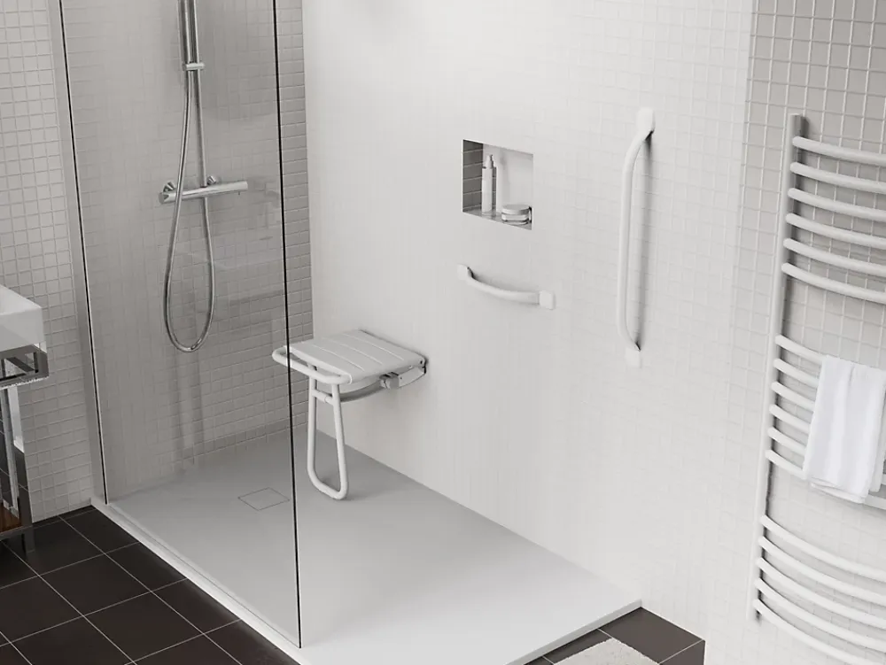 Barre D'Appui|Godonnier Barre d'appui droite en acier blanc mat Essentiels Plus 42,3 cm