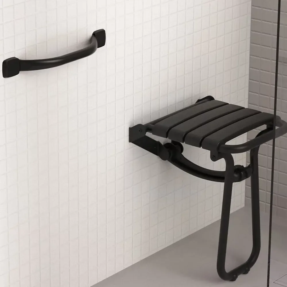Barre D'Appui|Godonnier Barre d'appui droite en acier noir mat Essentiels Plus 42,3 cm