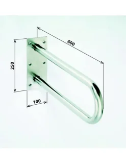 Barre D'Appui|Bemeta Barre d'appui en forme U HELP en acier inoxydable-60x25x10cm--