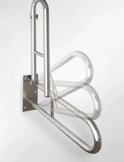 Barre D'Appui|Bemeta Barre d'appui relevable en forme U HELP en acier inoxydable-81,3x25x10cm--