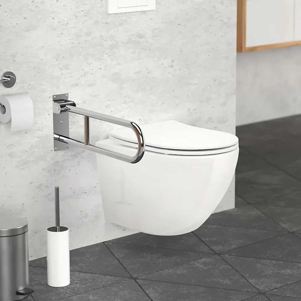 Ml-Design Barre dappui wc rabattable 60 cm en inox jusqua 200 kg pour personnes a mobilite reduite