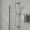Barre de douche à ventouses avec support douchette, chrome, GoodHome