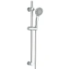 Kibath Barre de douche avec équipement TREN de 65,5 cm, finition chrome poli, en laiton