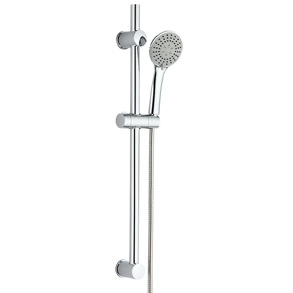 Kibath Barre de douche avec équipement TREN de 65,5 cm, finition chrome poli, en laiton