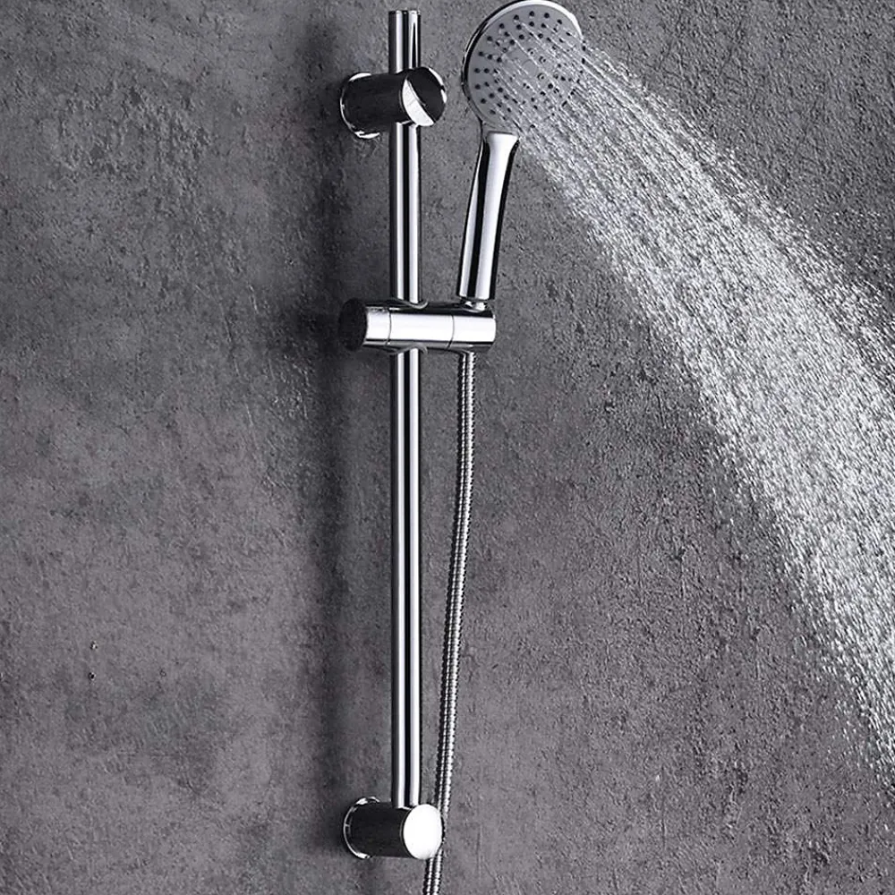 Kibath Barre de douche avec équipement TREN de 65,5 cm, finition chrome poli, en laiton