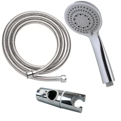 Kibath Barre de douche avec équipement TREN de 65,5 cm, finition chrome poli, en laiton