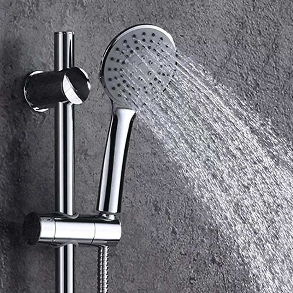Kibath Barre de douche avec équipement TREN de 65,5 cm, finition chrome poli, en laiton