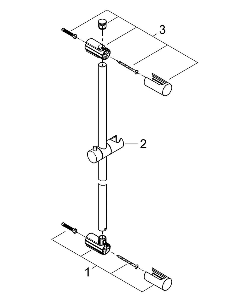 Grohe Barre de douche avec support douchette réglable 62 cm chrome Vitalio