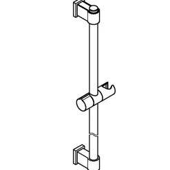 Pommeau De Douche, Flexible Et Barre De Douche|Grohe Barre de douche chrome H.62 cm, Quickfix